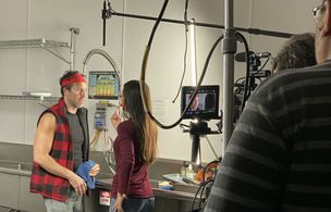 On the set of THE DISH PIG