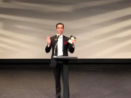 Chad Doreck accepting the Valley Scene Award