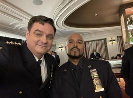 on set of Power BookII: Ghost with Lahmard J. Tate