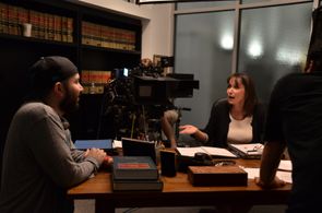 on set with Gina Hecht