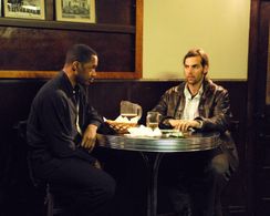 Peter McGennis (Brinker) and Samuel Ray Gates (Duffy) on set in Queen City.