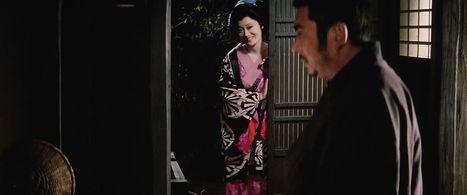 Yûko Hama and Shintarô Katsu in Zatoichi and the One-Armed Swordsman (1971)