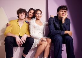 Bailey Bass, Jack Champion, Jamie Flatters, and Trinity Jo-Li Bliss at an event for Avatar: The Way of Water (2022)