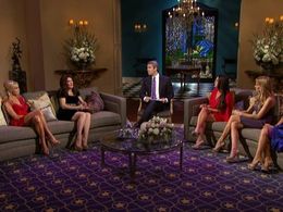 Andy Cohen, Kyle Richards, Lisa Vanderpump, Taylor Armstrong, and Brandi Glanville in The Real Housewives of Beverly Hil