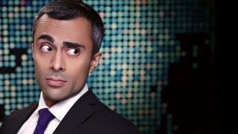 Pardis Parker on the set of Comedy Central's Mideast Minute.