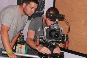 Brian and Jake Jalbert on the set of Alone