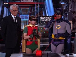 Adam West, Alan Napier, and Burt Ward in Batman (1966)