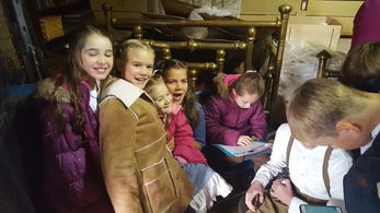 Kadence with Gracyn Shinyei, Ava Grace Cooper, Genea Charpentier and some of the others kids keeping warm in between sho