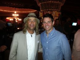 actor and Abishi lead singer Bryan David with friend James Marsden, actor