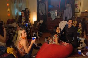 Tom Ellis, Merren McMahon, and Veronica Bretton in Lucifer (2016)