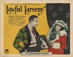 Lew Cody and Hope Hampton in Lawful Larceny (1923)