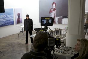 Interior Gottfried Helnwein's Los Angeles art studio. Filming for the new doc. film, GOTTFRIED HELNWEIN AND THE DREAMING