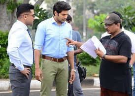 K.V. Anand, Suriya, and Arya in Kaappaan (2019)