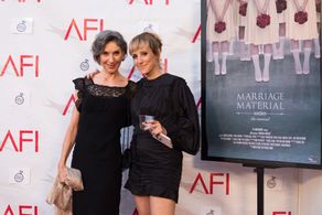 Diane Kelber with writer/director of Marriage Material Oran Zegman, at the premiere