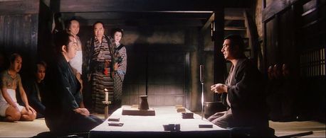 Machiko Hasegawa, Tomisaburô Wakayama, Shintarô Katsu, and Toranosuke Tennoji in Zatoichi and the Chest of Gold (1964)