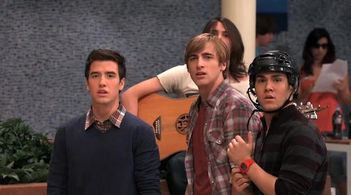 Kendall Schmidt, Carlos PenaVega, Barnett O'Hara, and Logan Henderson in Big Time Rush (2009)