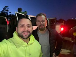 Me and Matt Damon on set