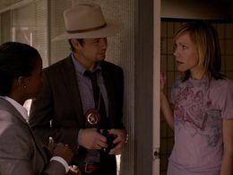 Timothy Olyphant, Erica Tazel, and Jennifer Lutheran in Justified (2010)