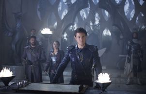 Manu Bennett, Emilia Burns, and Aaron Jakubenko in The Shannara Chronicles (2016)