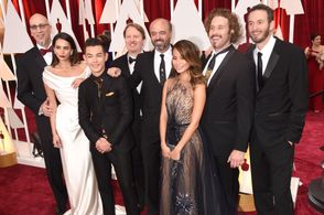 Scott Adsit, Roy Conli, Chris Williams, Genesis Rodriguez, Jamie Chung, Don Hall, T.J. Miller, and Ryan Potter at an eve