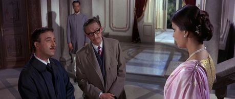 Peter Sellers, Claudia Cardinale, Colin Gordon, and James Lanphier in The Pink Panther (1963)