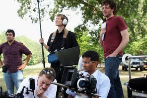 Tripp Green, Aravind Ragupathi, Rob Underhill, and Cyrus Yunker in The Carrington Event (2013)