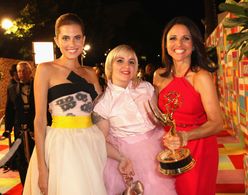 Julia Louis-Dreyfus, Lena Dunham, and Allison Williams at an event for The 66th Primetime Emmy Awards (2014)