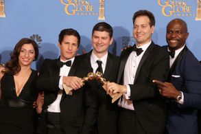 Terry Crews, Dan Goor, Michael Schur, Andy Samberg, and Chelsea Peretti at an event for 71st Golden Globe Awards (2014)
