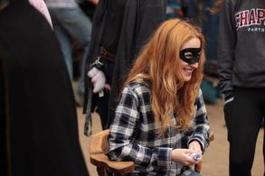 Katherine Diaz on the set of Last Watch