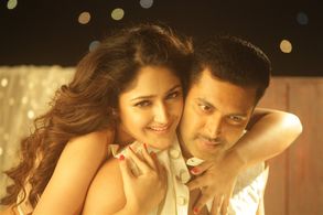 Jayam Ravi and Sayyeshaa Saigal in Vanamagan (2017)