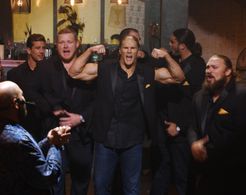 Clay Matthews, Josh Sitton, David Bakhtiari, Thomas J. Lang, Don Barclay, and Jordan Rodgers in Pitch Perfect 2 (2015)
