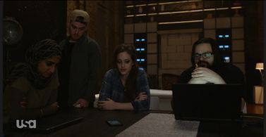 Michael Drayer, Carly Chaikin, Azhar Khan, and Sunita Mani in Mr. Robot (2015)