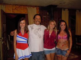 Danny Trejo, Danielle, Lia Johnson, & Devanny Pinn filming Maylene and the Sons of Disaster