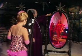 Deidre Hall, Michael Constantine, Susan Lanier, and Judy Strangis in Electra Woman and Dyna Girl (1976)