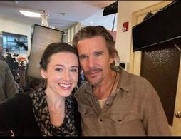 With Ethan Hawke on the set of 