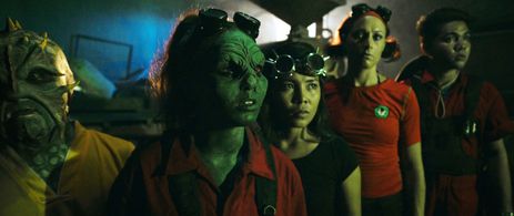 Dana Jamison, Leonard Olaer, April Rose Estoy, and Jessica Neistadt in The Monsters Without (2021)