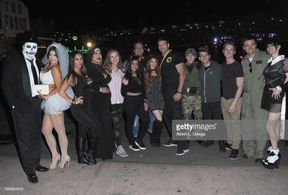 Jacob with PR group at Queen Mary's Dark Harbor