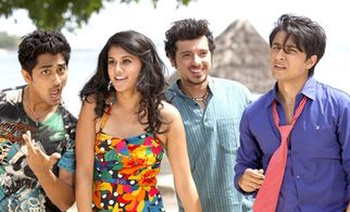 Siddharth, Ali Zafar, Taapsee Pannu, and Divyendu Sharma in Chashme Baddoor (2013)