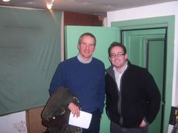 Chris Barrie and Tony Nottage voice recording for The Merryweathers