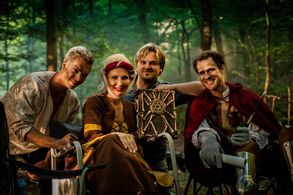 The director and his actors on the 