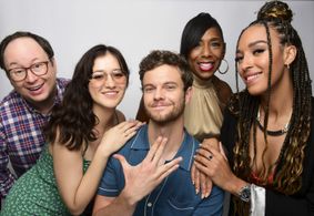 Dawnn Lewis, Mike McMahan, Noël Wells, Jack Quaid, and Tawny Newsome at an event for Star Trek: Lower Decks (2020)