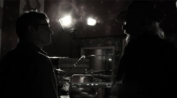 With Don Williams while filming 