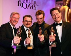 Romy Awards 2012, Vienna. Producer Klaus Graf, writers Chris Silber and Thorsten Wettcke and producer Sam Davis with the