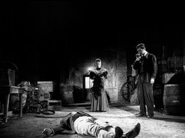 Serge Reggiani, William Sabatier, and Simone Signoret in Casque d'Or (1952)