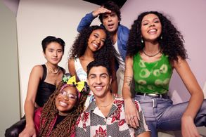 Terry Hu, Kylee Russell, Carla Jeffery, Chandler Kinney, Trevor Tordjman, and Pearce Joza at an event for Z-O-M-B-I-E-S 