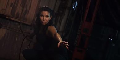 Cast member Crystal Santos on the set of Man At Arms: Art of War now airing on the El Rey Network