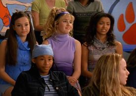 Ashlie Brillault, Christian Copelin, Kat Graham, and Milana Vayntrub in Lizzie McGuire (2001)
