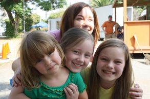 Elizabeth Tripp, Molly Livingston,Haley Ramm, and Ivy on Red State set