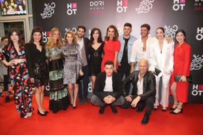 Ruby Porat Shoval, Danna Semo, Maor Schwitzer, Yaara Benbenishty, Tom Graziani, Daniel Gal, and Meshi Kleinstein at an e
