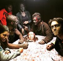 on set for Farm to Table with actors Austin Spies, Matt Grady, Melissa Schumacher, and David Chokachi. Make up by Steven